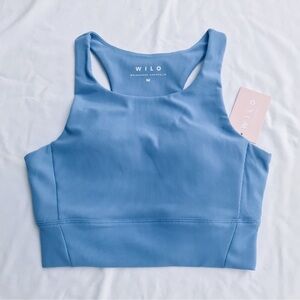 WILO - Ribbed Sports Bra in Powder Blue - Medium